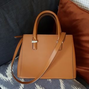 Mango camel/tan structured tote